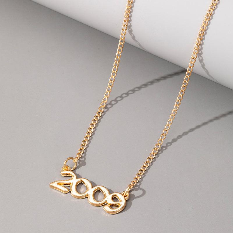 Stylish Digital Necklace with a Yearly Temperament
