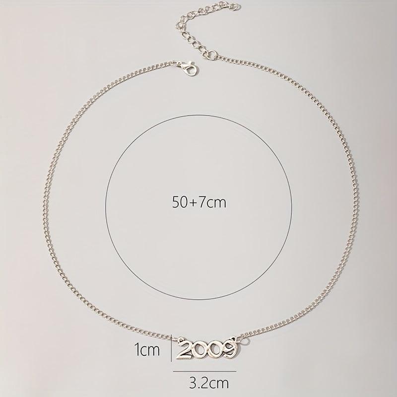 Stylish Digital Necklace with a Yearly Temperament