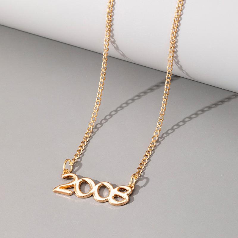 Stylish Digital Necklace with a Yearly Temperament