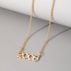 Stylish Digital Necklace with a Yearly Temperament