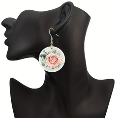 Rose Acrylic Pendant Earrings Retro Party Jewelry Halloween Gift