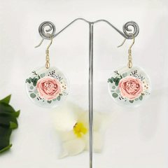 Rose Acrylic Pendant Earrings Retro Party Jewelry Halloween Gift