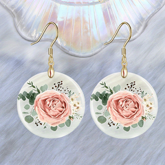 Rose Acrylic Pendant Earrings Retro Party Jewelry Halloween Gift