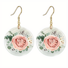 Rose Acrylic Pendant Earrings Retro Party Jewelry Halloween Gift