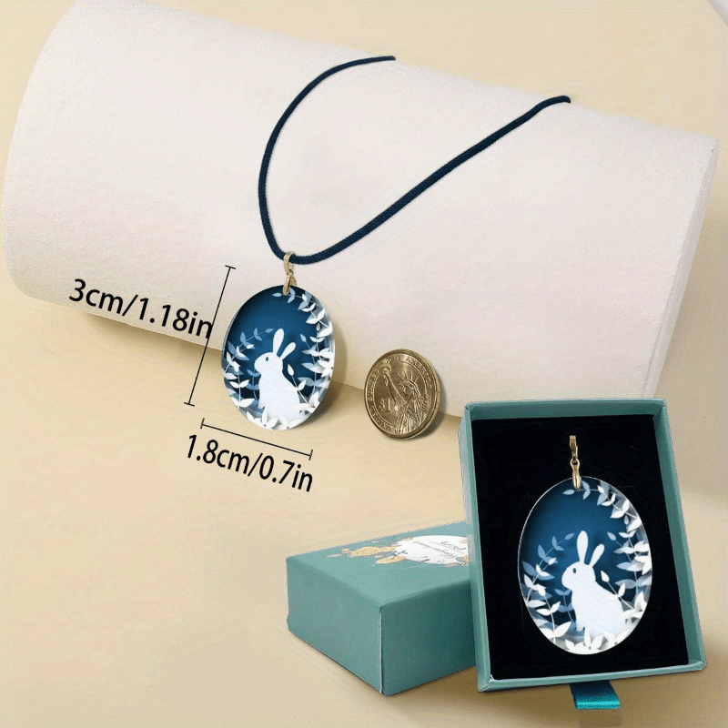 Creative Bunny Pattern Pendant Necklace Chain Necklace Gift