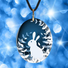 Creative Bunny Pattern Pendant Necklace Chain Necklace Gift
