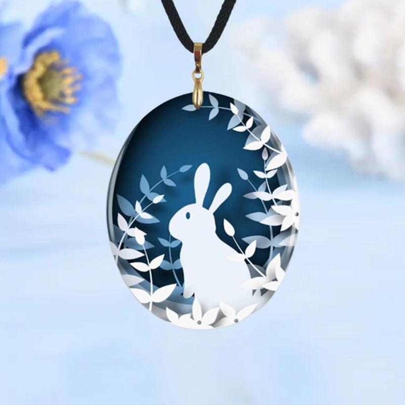 Creative Bunny Pattern Pendant Necklace Chain Necklace Gift