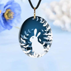 Creative Bunny Pattern Pendant Necklace Chain Necklace Gift