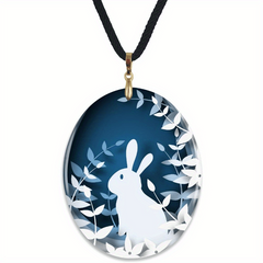 Creative Bunny Pattern Pendant Necklace Chain Necklace Gift