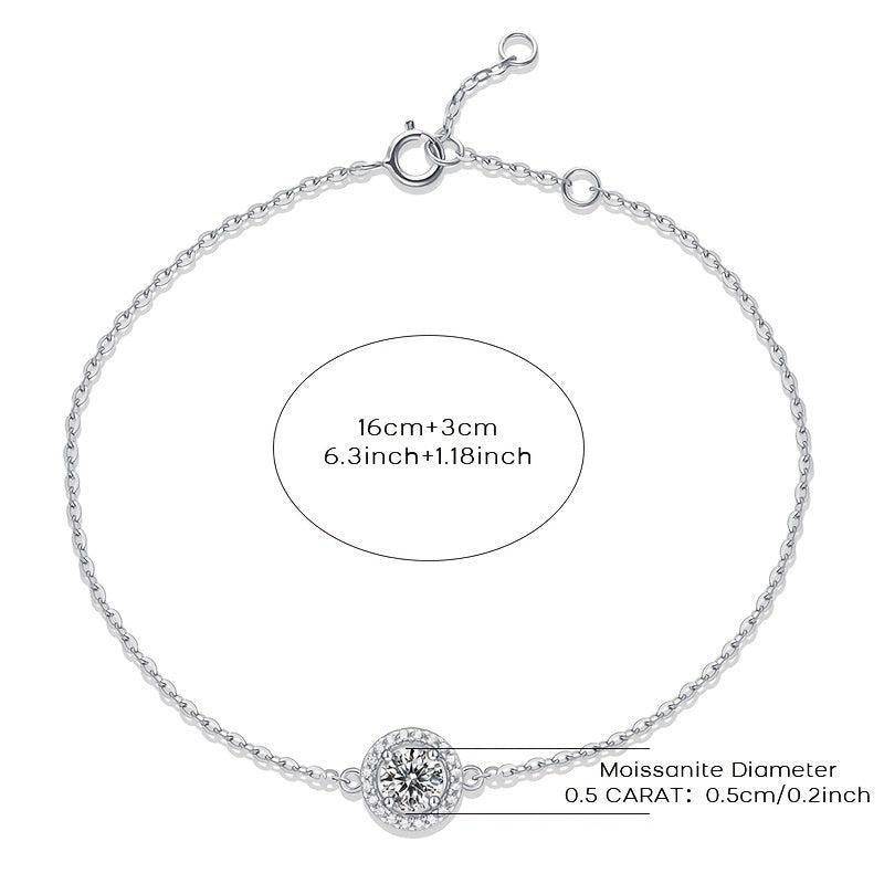 Moissanite Bracelet Silvery Bracelet For Women Hot Mother's Wedding Gift