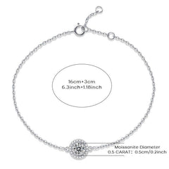 Moissanite Bracelet Silvery Bracelet For Women Hot Mother's Wedding Gift