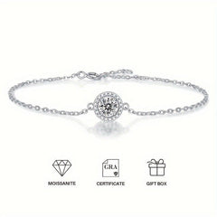 Moissanite Bracelet Silvery Bracelet For Women Hot Mother's Wedding Gift