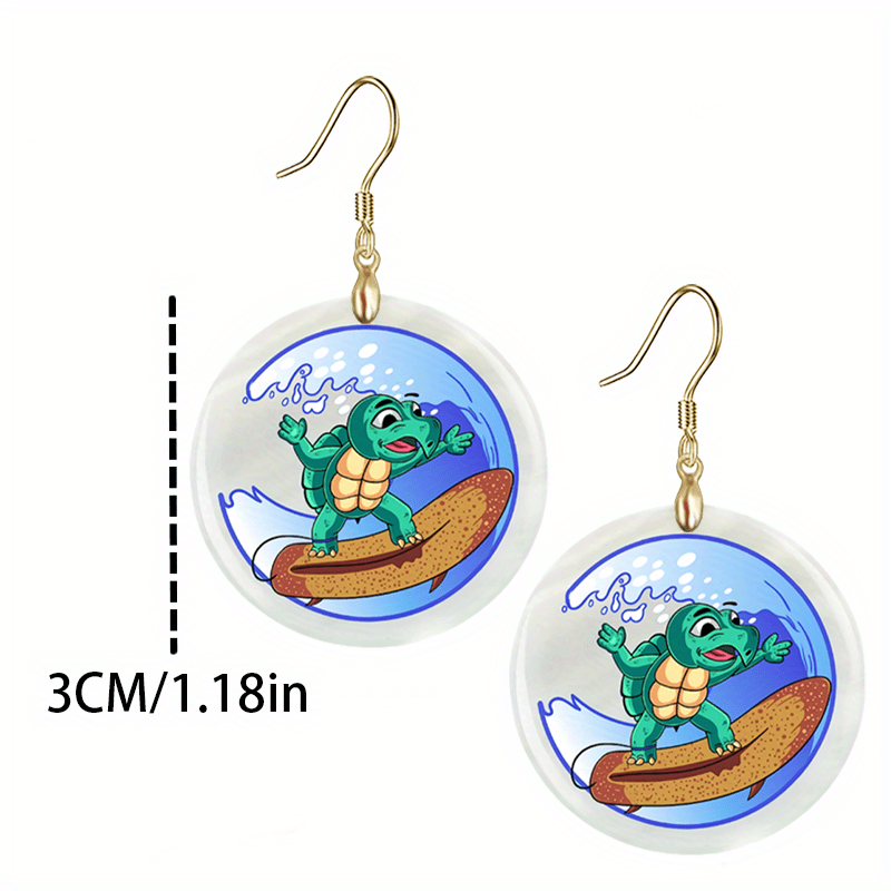 Cartoon Turtle Acrylic Earrings Party Jewelry Gift