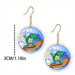 Cartoon Turtle Acrylic Earrings Party Jewelry Gift