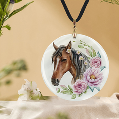 Hand Drawn Horse Pendant Necklace For Women Name Necklaces Chain