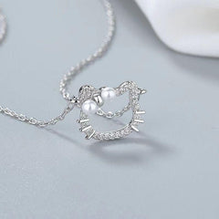 Cat Pendant Necklace Adorable Kitten Neck Accessories Ladies Jewelry