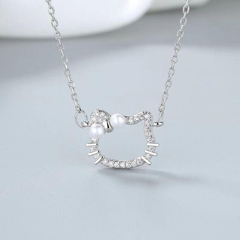Cat Pendant Necklace Adorable Kitten Neck Accessories Ladies Jewelry