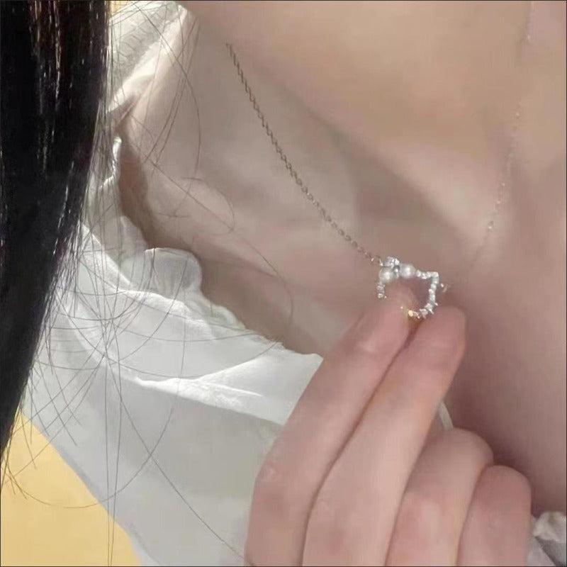 Cat Pendant Necklace Adorable Kitten Neck Accessories Ladies Jewelry