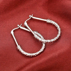 Silvery Plated Piercing Hoop Earrings Ear Jewelry For Women