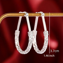 Silvery Plated Piercing Hoop Earrings Ear Jewelry For Women