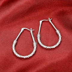 Silvery Plated Piercing Hoop Earrings Ear Jewelry For Women