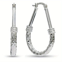Silvery Plated Piercing Hoop Earrings Ear Jewelry For Women