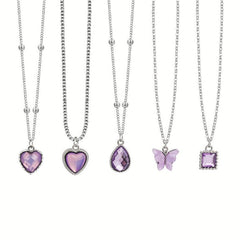 5pcs Butterfly Love Necklaces Water Drop Pendant Necklace