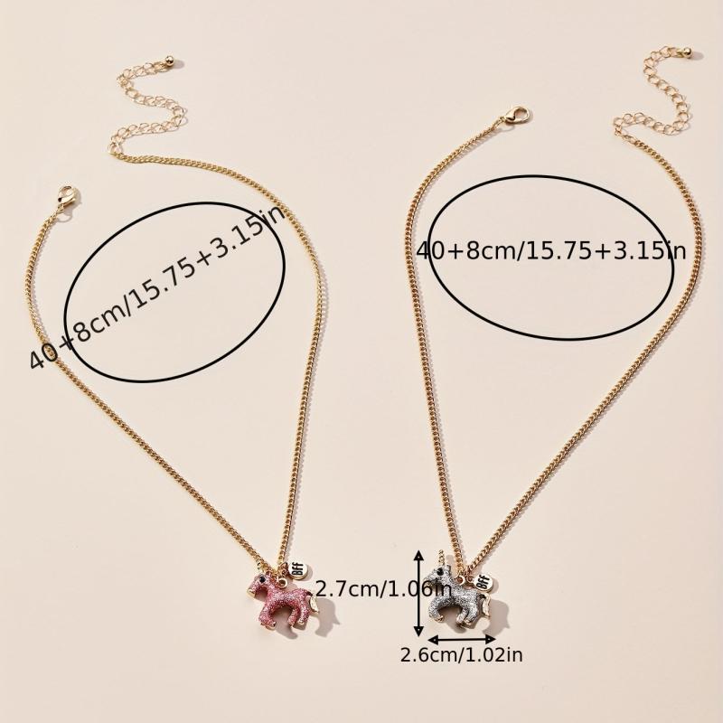 Cartoon Unicorn Necklace Small Alloy Drop Pendant Chain Necklace
