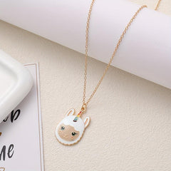 Ins Style Lamb Golden Halter Pendant Necklace for Women
