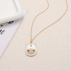 Ins Style Lamb Golden Halter Pendant Necklace for Women