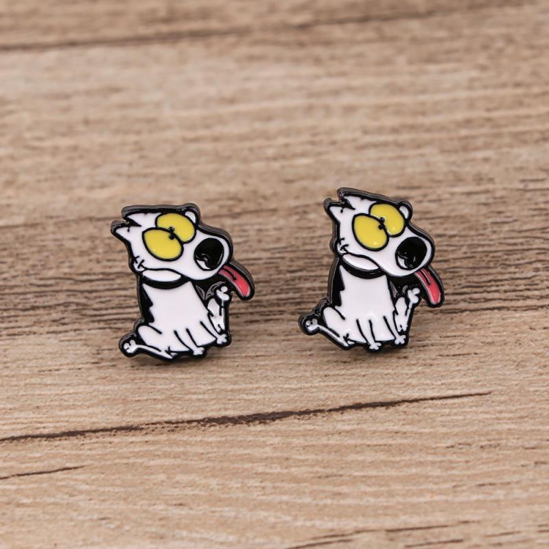 Vintage Dog Piercing Earrings Cartoon Stud Earrings For Woman Girls Kids Jewelry