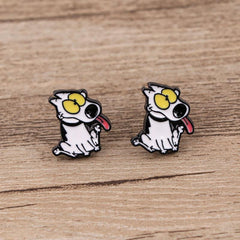 Vintage Dog Piercing Earrings Cartoon Stud Earrings For Woman Girls Kids Jewelry