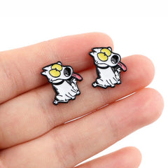 Vintage Dog Piercing Earrings Cartoon Stud Earrings For Woman Girls Kids Jewelry