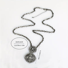 Geometric Shaped Thick Necklace with Artificial Diamond