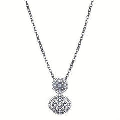 Geometric Shaped Thick Necklace with Artificial Diamond