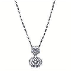 Geometric Shaped Thick Necklace with Artificial Diamond