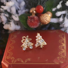 Christmas Asymmetrical Stud Earrings Women Girls