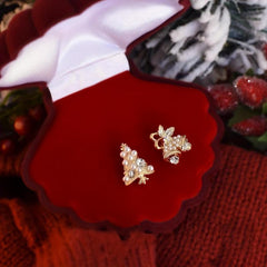 Christmas Asymmetrical Stud Earrings Women Girls