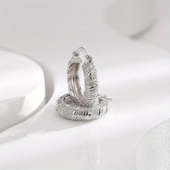 Artificial Diamond Round Women's Earrings Silvery Needle