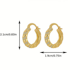 Artificial Diamond Round Women's Earrings Silvery Needle