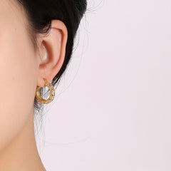 Artificial Diamond Round Women's Earrings Silvery Needle