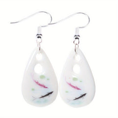 Ethnic Style Ceramic Earrings Teardrop Design