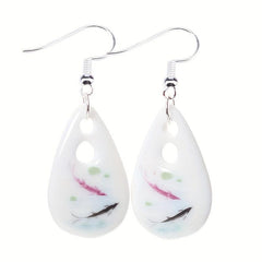 Ethnic Style Ceramic Earrings Teardrop Design