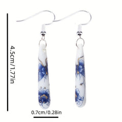 Ethnic Style Ceramic Earrings Teardrop Design