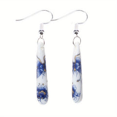 Ethnic Style Ceramic Earrings Teardrop Design