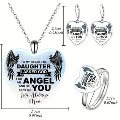 English Heart Crystal Jewelry Set for Men Women
