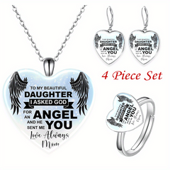 English Heart Crystal Jewelry Set for Men Women