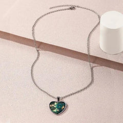Green Dragon Animal Crystal Love Pendant Necklace Girls