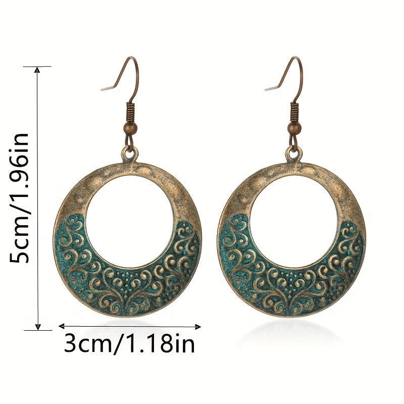 Circular Pattern Dangle Earrings Women Jewelry