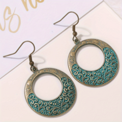 Circular Pattern Dangle Earrings Women Jewelry